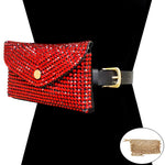 red rhinestone waist bag
