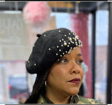 Rhinestone and pearl beret