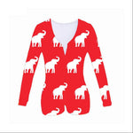 Long Sleeve Elephant shorts Pajamas