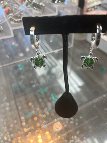 Turtle hoop earrings